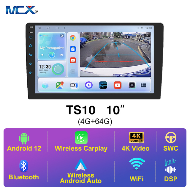 MCX TS10 4+64G 10-дюймовый сенсорный экран Android Автомобильная магнитола Производители стереосистем