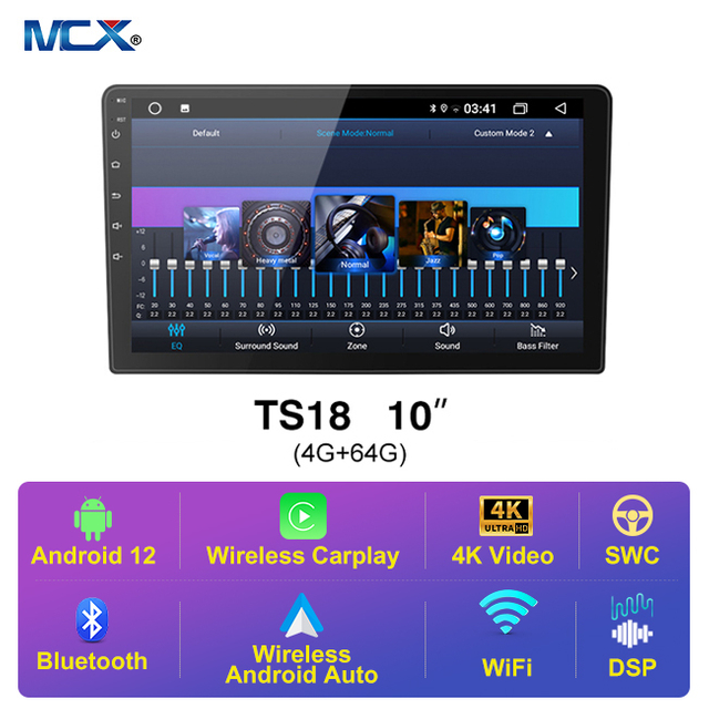 MCX TS18 10-дюймовый 4+64G GPS BT Производители универсальных автомобильных головных устройств