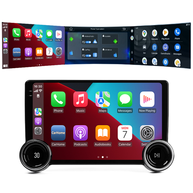 MCX 9,7 дюйма X97 6 + 128G ASP Double Din Apple Carplay с ручкой громкости Автомобильные стереосистемы